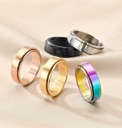 Minimalist Anxiety ring - Iridescent